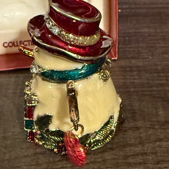 Monet Festive Snowman Box with Red and Green Accents - Picture 3 of 6